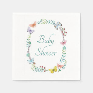 Serviette En Papier Couronne florale papillon
