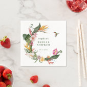 Serviette En Papier Couronne florale tropicale Invitation de mariage (En situation)