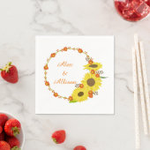 Serviette En Papier Couronne mariage de tournesol jaune (En situation)