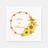 Serviette En Papier Couronne mariage de tournesol jaune (Devant)