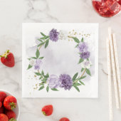 Serviette En Papier couronne mauve blanche (En situation)