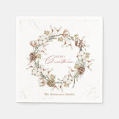 Serviette En Papier Couronne minimaliste de Noël (Devant)