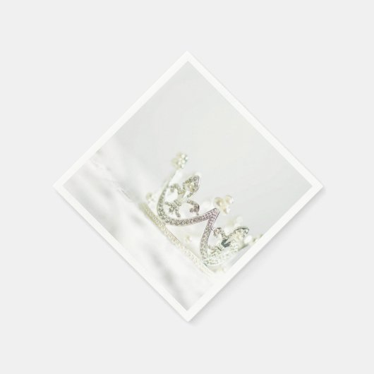 Serviette En Papier Couronne princesse d'argent (Coin)