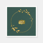 Serviette En Papier Couronne simple Emerald et Gold (Devant)
