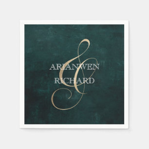 Serviette En Papier Couronne Vintage foncée avec invitation au feuilla