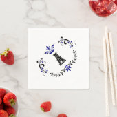 Serviette En Papier Couronne Wreath A Monogramme (En situation)