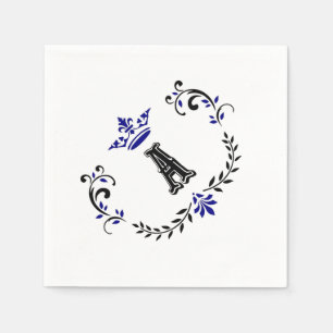 Serviette En Papier Couronne Wreath A Monogramme