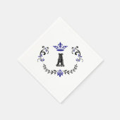 Serviette En Papier Couronne Wreath A Monogramme (Coin)