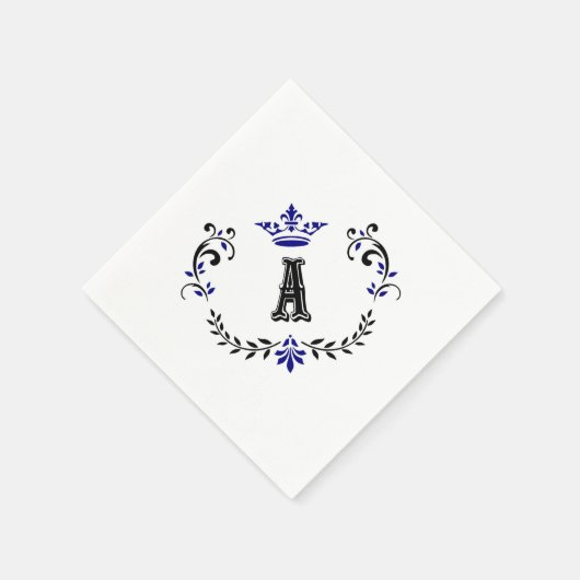 Serviette En Papier Couronne Wreath A Monogramme (Coin)