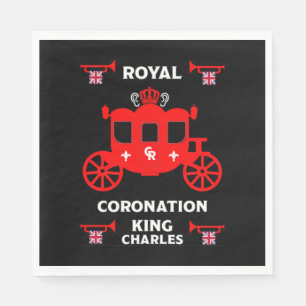 Serviette En Papier Couronnement royal roi Charles III