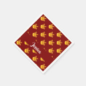 Serviette En Papier Couronnes sur rouge (Coin)
