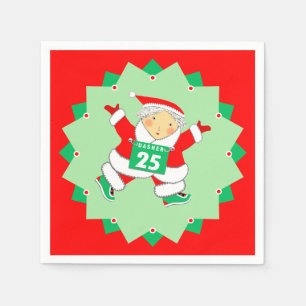Serviette En Papier Course à pied Noël Fêtes