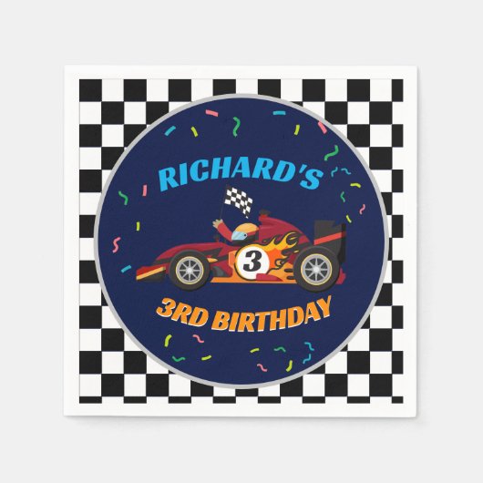 Serviette En Papier Course automobile haute-octane Course Anniversaire (Devant)