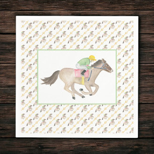Serviette En Papier Course de chevaux de Derby fête Jockey Aquarelle O