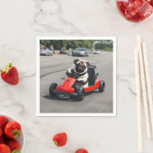 Serviette En Papier Course de karting de Pug (En situation)