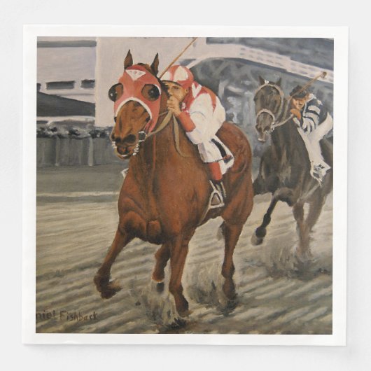 Serviette En Papier Course hippique classique où l'Underdog gagne (Devant)