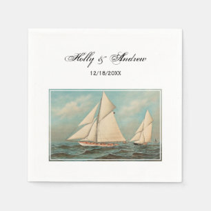 Serviette En Papier Course Nautique Vintage Yachts #1