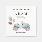 Serviette En Papier Course voiture Anniversaire Invitation, Fast un An (Devant)