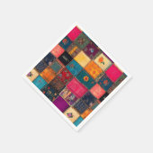 Serviette En Papier Courtepoint Patchwork Vibrant avec Florales Classi (Coin)