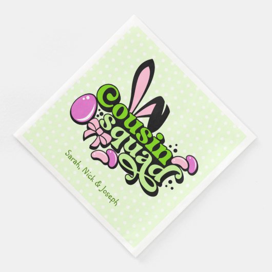 Serviette En Papier Cousin Squand Bunny OEuf de Pâques (Coin)