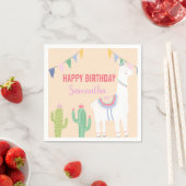 Serviette En Papier Coute Llama fête d'anniversaire Fiesta Cactus (En situation)