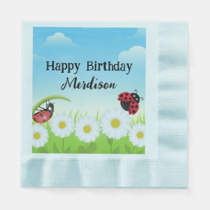 Serviette En Papier Coute Polka point Ladybug Daisy Flower fête d'anni