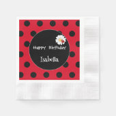 Serviette En Papier Coute Polka point Ladybug Daisy Flower fête d'anni (Devant)