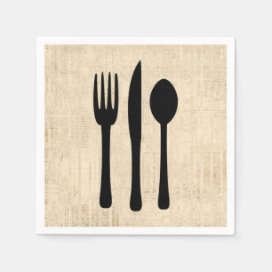 Serviette En Papier Couteau de fourche et de cuillère en argenterie S