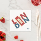 Serviette En Papier Coutume bleu Londres (En situation)