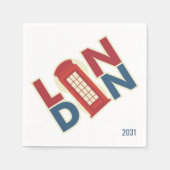 Serviette En Papier Coutume bleu Londres (Devant)