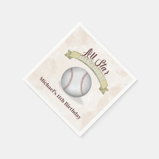 Serviette En Papier Coutume de baseball Anniversaire (Coin)