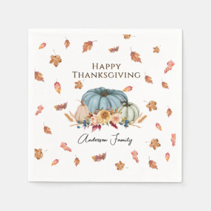 Serviette En Papier Coutume de jour de Thanksgiving personnalisable