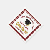 Serviette En Papier Coutume Maroon Gold Graduate 2025 Graduation Party (Coin)