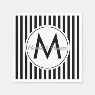 Serviette En Papier Coutume moderne de monogramme barrée