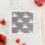 Serviette En Papier Couture rose et gris Ballerina Anniversaire (En situation)