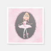 Serviette En Papier Couture rose et gris Ballerina Anniversaire (Devant)