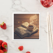 Serviette En Papier Couverture chaude et boisson fumante (En situation)