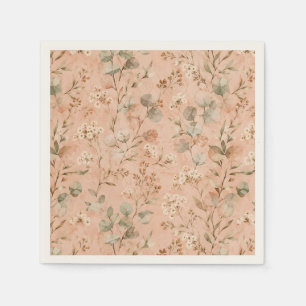 Serviette En Papier Couverture de bébé florale vintage moutarde à moti