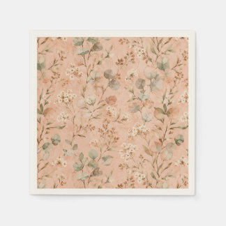 Serviette En Papier Couverture de bébé florale vintage moutarde à moti