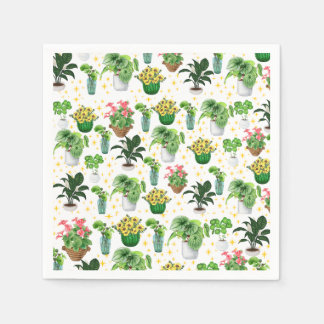 Serviette En Papier Couverture de plantes en pot fantaisistes