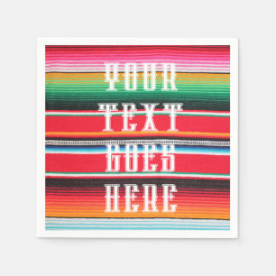 Serviette En Papier couverture poncho mexicaine cinco de mayo, texte p