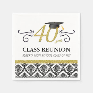 Serviette En Papier Couvre-serviettes de réunion de classe 40 ans - No