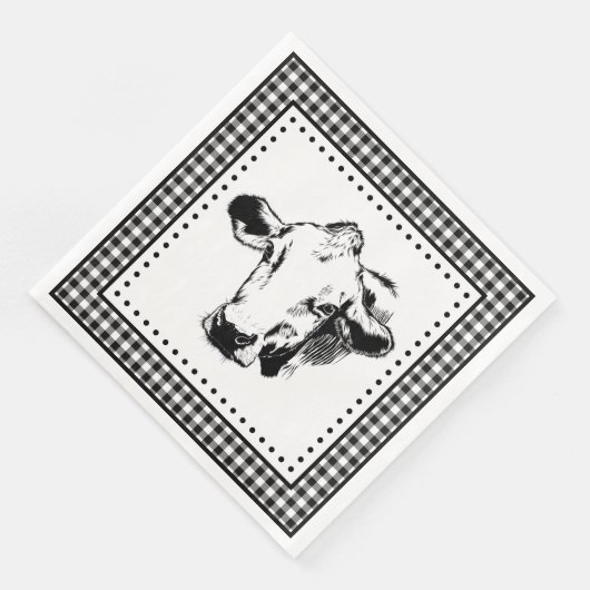 Serviette En Papier Cow En vichy Ferme (Coin)