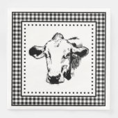 Serviette En Papier Cow En vichy Ferme (Devant)