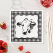 Serviette En Papier Cow En vichy Ferme (En situation)