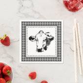 Serviette En Papier Cow En vichy Ferme (En situation)