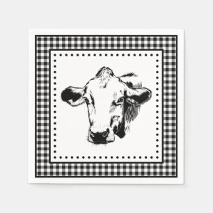 Serviette En Papier Cow En vichy Ferme