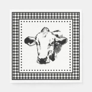 Serviette En Papier Cow En vichy Ferme