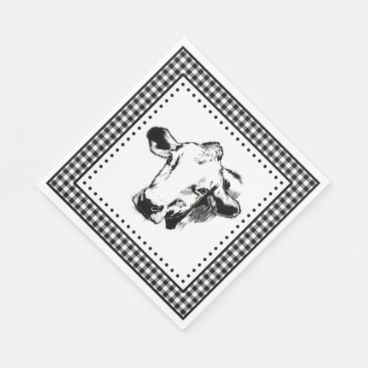 Serviette En Papier Cow En vichy Ferme (Coin)