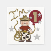 Serviette En Papier Cowboy 1er Anniversaire Papier serviettes (Devant)